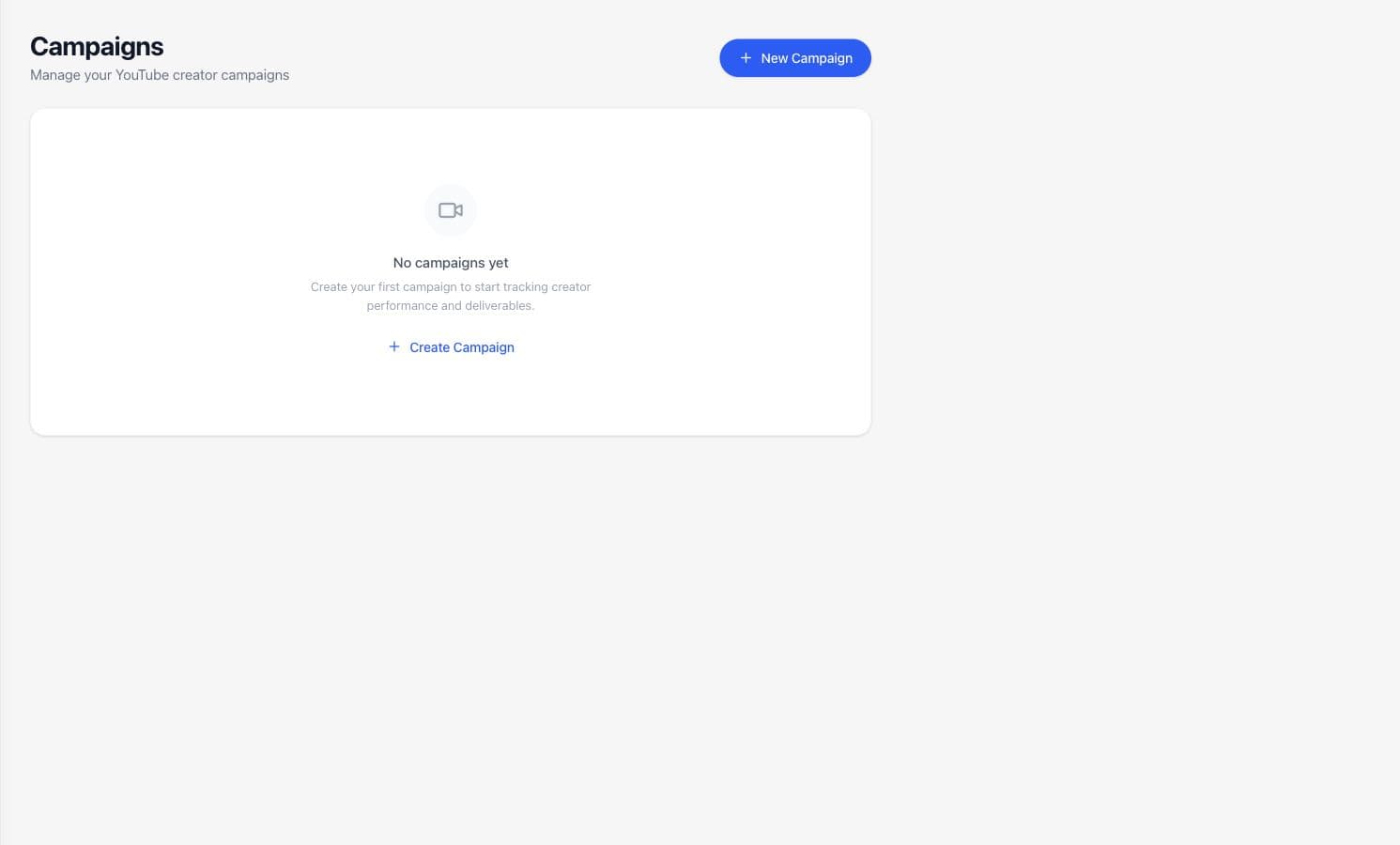 Creator Tracker Campaign 首页和新建入口
